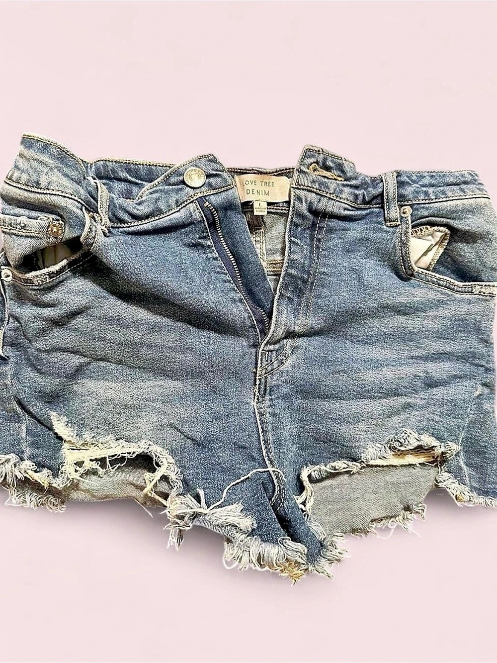 Love Tree Denim Distressed Jean Short Shorts